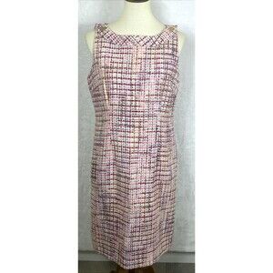 RSVP by Talbots Tweed Shift Dress Pink Multicolor Size 10P NEW